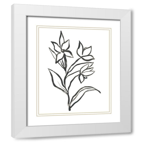 Jonquil Gesture I White Modern Wood Framed Art Print with Double Matting by Vess, June Erica