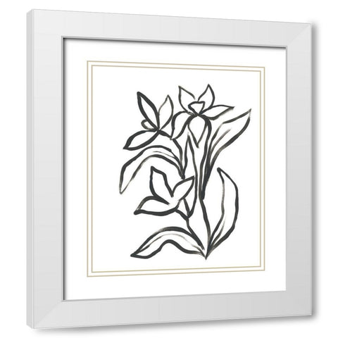 Jonquil Gesture II White Modern Wood Framed Art Print with Double Matting by Vess, June Erica