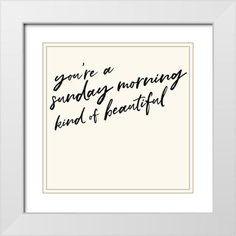 Beauty I White Modern Wood Framed Art Print with Double Matting by Hambly, Anna