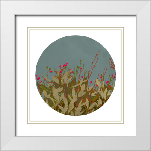 Winterberry Bush II White Modern Wood Framed Art Print with Double Matting by Green, Jacob