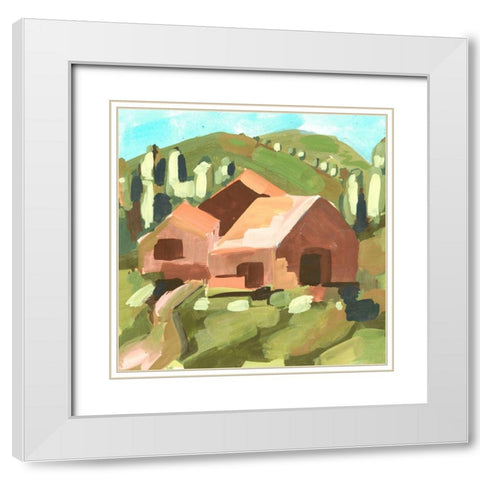 Harvest Valley I White Modern Wood Framed Art Print with Double Matting by Wang, Melissa
