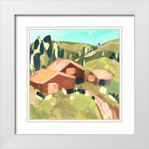 Harvest Valley II White Modern Wood Framed Art Print with Double Matting by Wang, Melissa