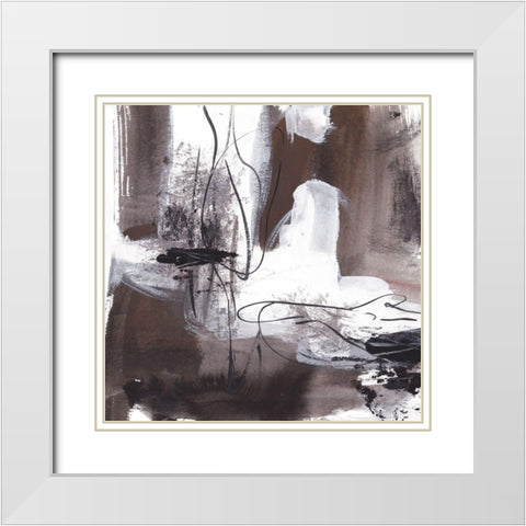 Lakeside Birch II White Modern Wood Framed Art Print with Double Matting by Wang, Melissa