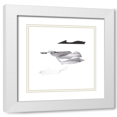 Cotton Scraps IV White Modern Wood Framed Art Print with Double Matting by Wang, Melissa