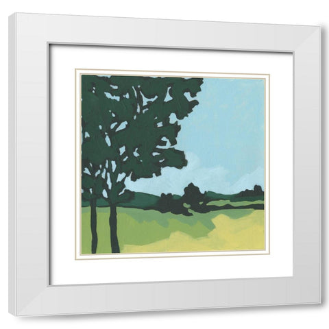 Arbor Silhouette I White Modern Wood Framed Art Print with Double Matting by Vess, June Erica