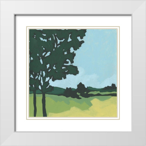 Arbor Silhouette I White Modern Wood Framed Art Print with Double Matting by Vess, June Erica