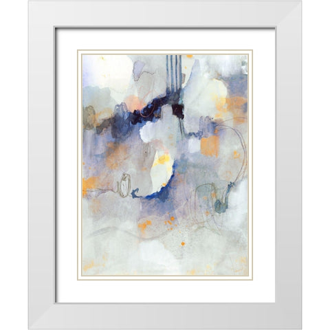 Watercolor Tatter I White Modern Wood Framed Art Print with Double Matting by Barnes, Victoria