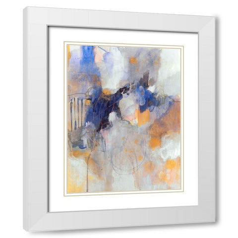Watercolor Tatter III White Modern Wood Framed Art Print with Double Matting by Barnes, Victoria