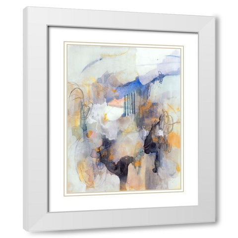 Watercolor Tatter IV White Modern Wood Framed Art Print with Double Matting by Barnes, Victoria