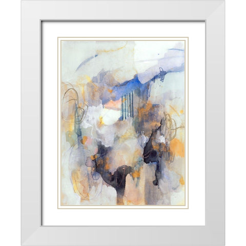 Watercolor Tatter IV White Modern Wood Framed Art Print with Double Matting by Barnes, Victoria