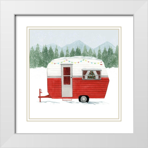 Camping for Christmas I White Modern Wood Framed Art Print with Double Matting by Popp, Grace