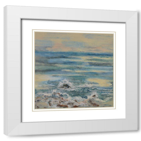 Beyond the Restless Sea White Modern Wood Framed Art Print with Double Matting by Shanti, Shima