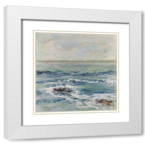Tidewater White Modern Wood Framed Art Print with Double Matting by Shanti, Shima