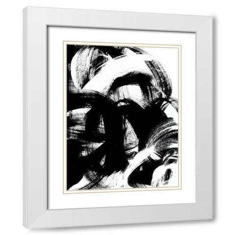 Onyx Swipe II White Modern Wood Framed Art Print with Double Matting by Vess, June Erica