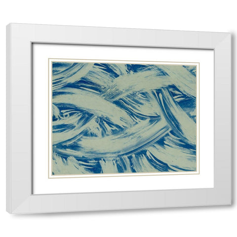 Textures in Blue I White Modern Wood Framed Art Print with Double Matting by Baxter Mill Archive