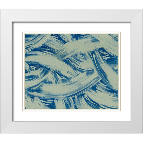 Textures in Blue I White Modern Wood Framed Art Print with Double Matting by Baxter Mill Archive