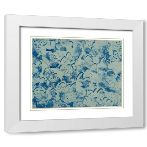 Textures in Blue II White Modern Wood Framed Art Print with Double Matting by Baxter Mill Archive