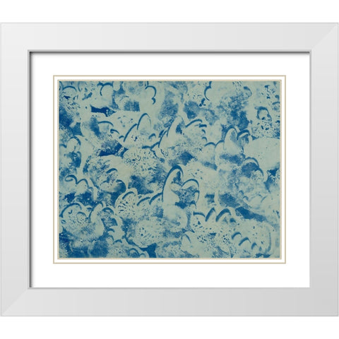 Textures in Blue II White Modern Wood Framed Art Print with Double Matting by Baxter Mill Archive