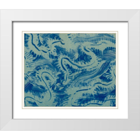 Textures in Blue VII White Modern Wood Framed Art Print with Double Matting by Baxter Mill Archive