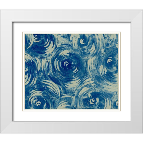 Textures in Blue VIII White Modern Wood Framed Art Print with Double Matting by Baxter Mill Archive