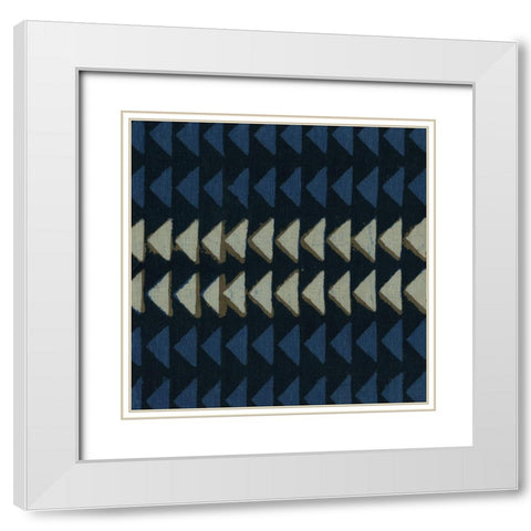 Indigo Geometrics I White Modern Wood Framed Art Print with Double Matting by Baxter Mill Archive
