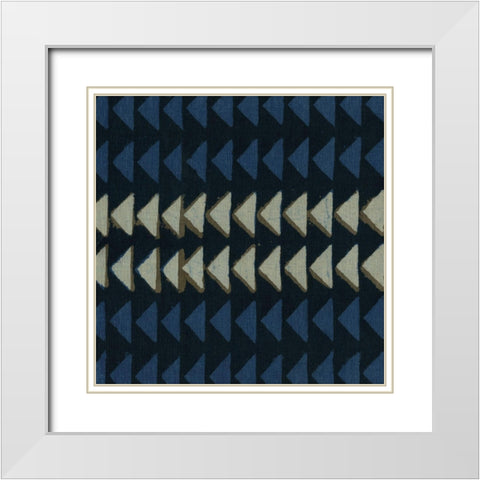 Indigo Geometrics I White Modern Wood Framed Art Print with Double Matting by Baxter Mill Archive