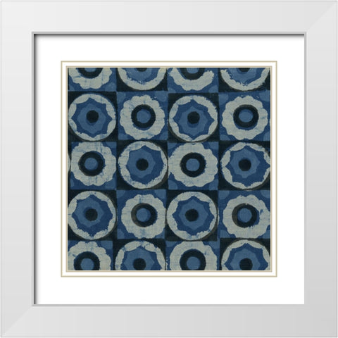 Indigo Geometrics IV White Modern Wood Framed Art Print with Double Matting by Baxter Mill Archive