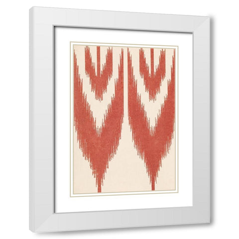 Flame Stitch Motif I White Modern Wood Framed Art Print with Double Matting by Baxter Mill Archive