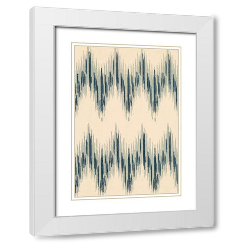 Flame Stitch Motif II White Modern Wood Framed Art Print with Double Matting by Baxter Mill Archive