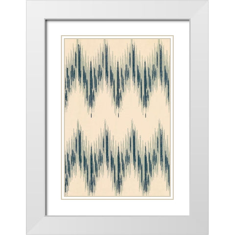 Flame Stitch Motif II White Modern Wood Framed Art Print with Double Matting by Baxter Mill Archive