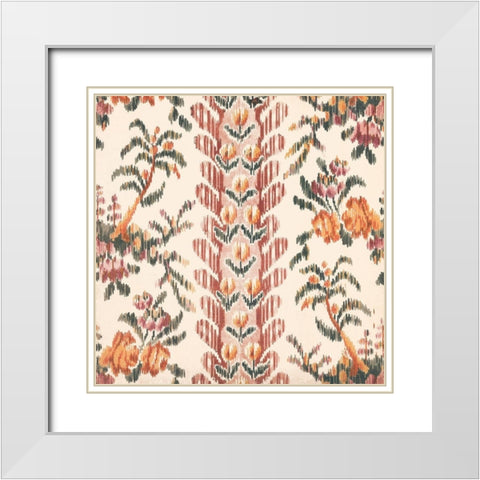 Flame Stitch Motif IV White Modern Wood Framed Art Print with Double Matting by Baxter Mill Archive