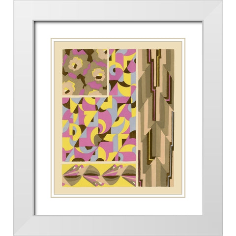 Art Deco Designs I White Modern Wood Framed Art Print with Double Matting by Baxter Mill Archive