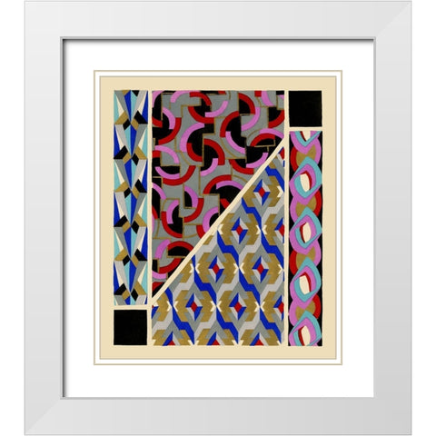 Art Deco Designs II White Modern Wood Framed Art Print with Double Matting by Baxter Mill Archive