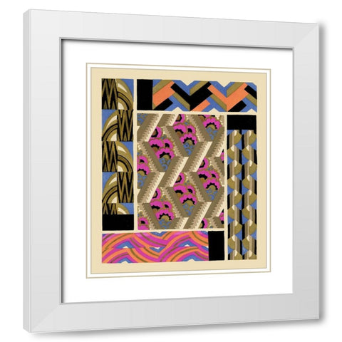 Art Deco Designs III White Modern Wood Framed Art Print with Double Matting by Baxter Mill Archive