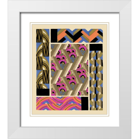 Art Deco Designs III White Modern Wood Framed Art Print with Double Matting by Baxter Mill Archive