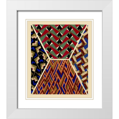 Art Deco Designs IV White Modern Wood Framed Art Print with Double Matting by Baxter Mill Archive