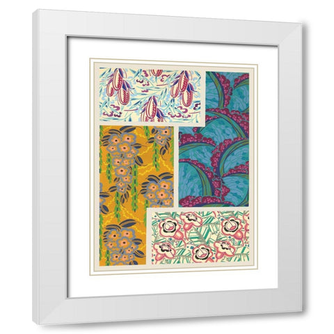 Art Deco Florals III White Modern Wood Framed Art Print with Double Matting by Baxter Mill Archive
