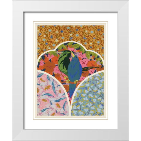 Art Deco Florals IV White Modern Wood Framed Art Print with Double Matting by Baxter Mill Archive