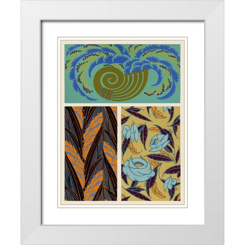 Art Deco Florals VI White Modern Wood Framed Art Print with Double Matting by Baxter Mill Archive