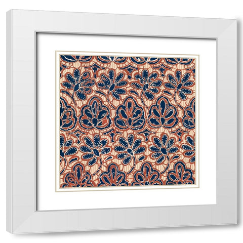 Indonesian Batik III White Modern Wood Framed Art Print with Double Matting by Baxter Mill Archive