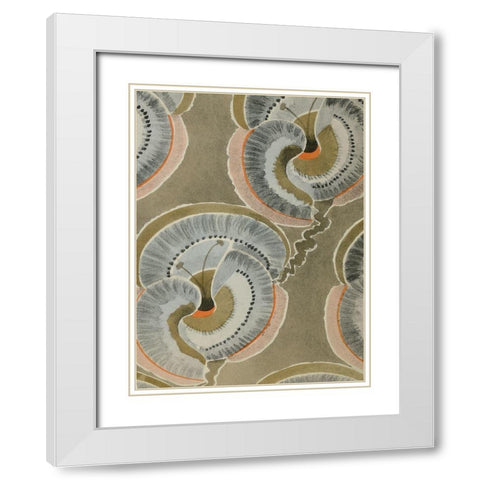 Delicate Deco Pattern V White Modern Wood Framed Art Print with Double Matting by Baxter Mill Archive