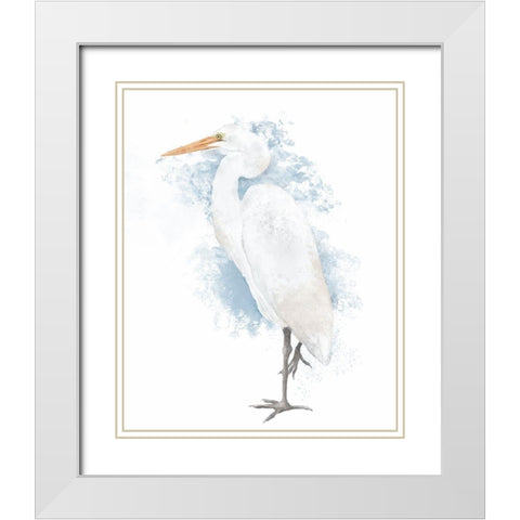 Coastal Heron I White Modern Wood Framed Art Print with Double Matting by Reynolds, Jade