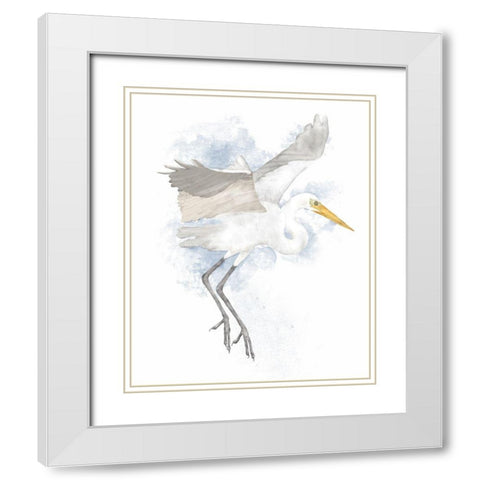 Coastal Heron II White Modern Wood Framed Art Print with Double Matting by Reynolds, Jade