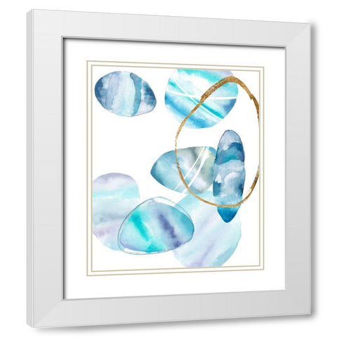 Stacking Rocks II White Modern Wood Framed Art Print with Double Matting by Wang, Melissa
