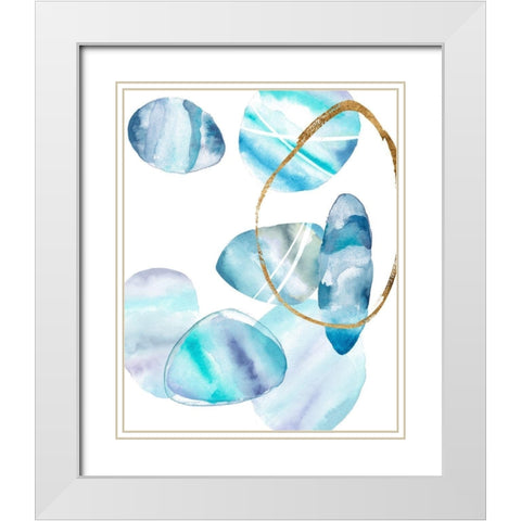 Stacking Rocks II White Modern Wood Framed Art Print with Double Matting by Wang, Melissa