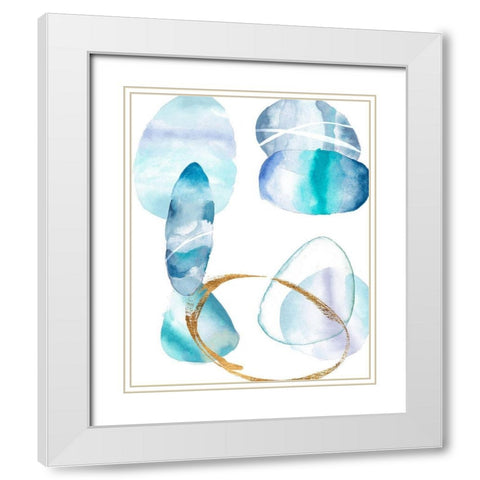 Stacking Rocks III White Modern Wood Framed Art Print with Double Matting by Wang, Melissa