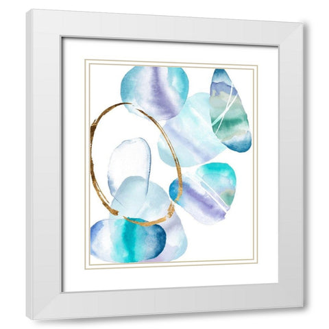 Stacking Rocks IV White Modern Wood Framed Art Print with Double Matting by Wang, Melissa