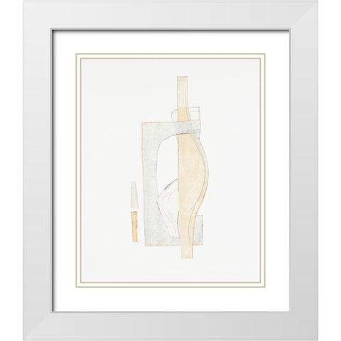 Widget VI White Modern Wood Framed Art Print with Double Matting by Delamater, Rob
