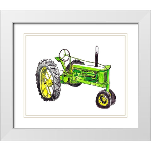 Tractor Study I White Modern Wood Framed Art Print with Double Matting by McCreery, Paul