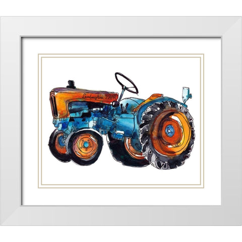 Tractor Study II White Modern Wood Framed Art Print with Double Matting by McCreery, Paul